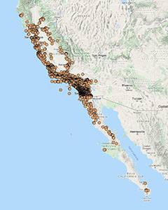 Adenostoma fasciculatum distribution cch2